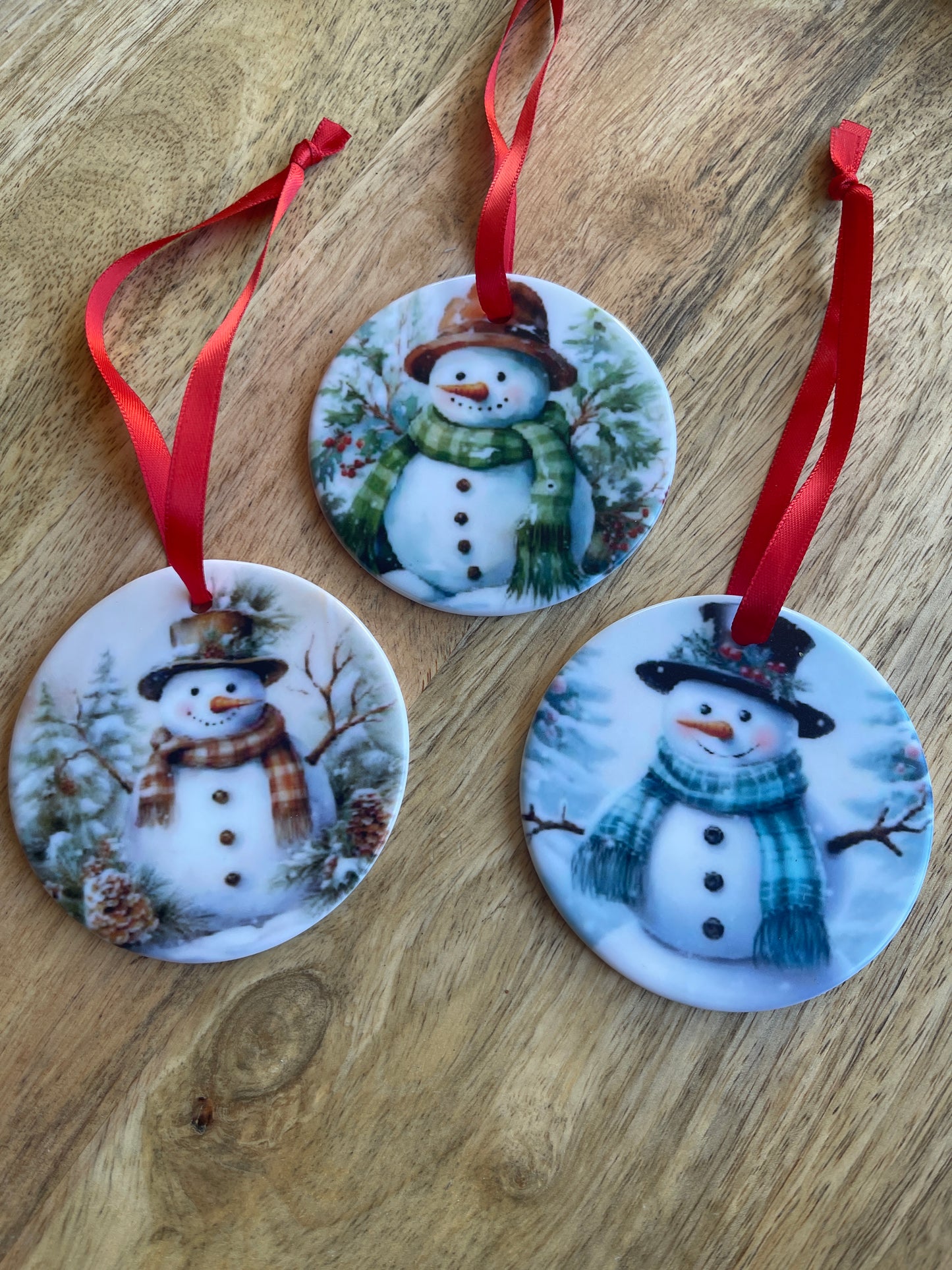 Snowman 3" Ornament Set