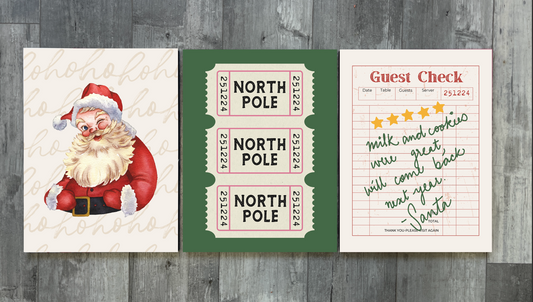 Classic Christmas Print Set - Set of 3